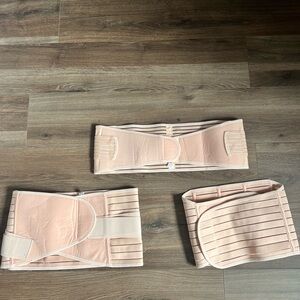 Beige Postpartum Belly Wrap Set